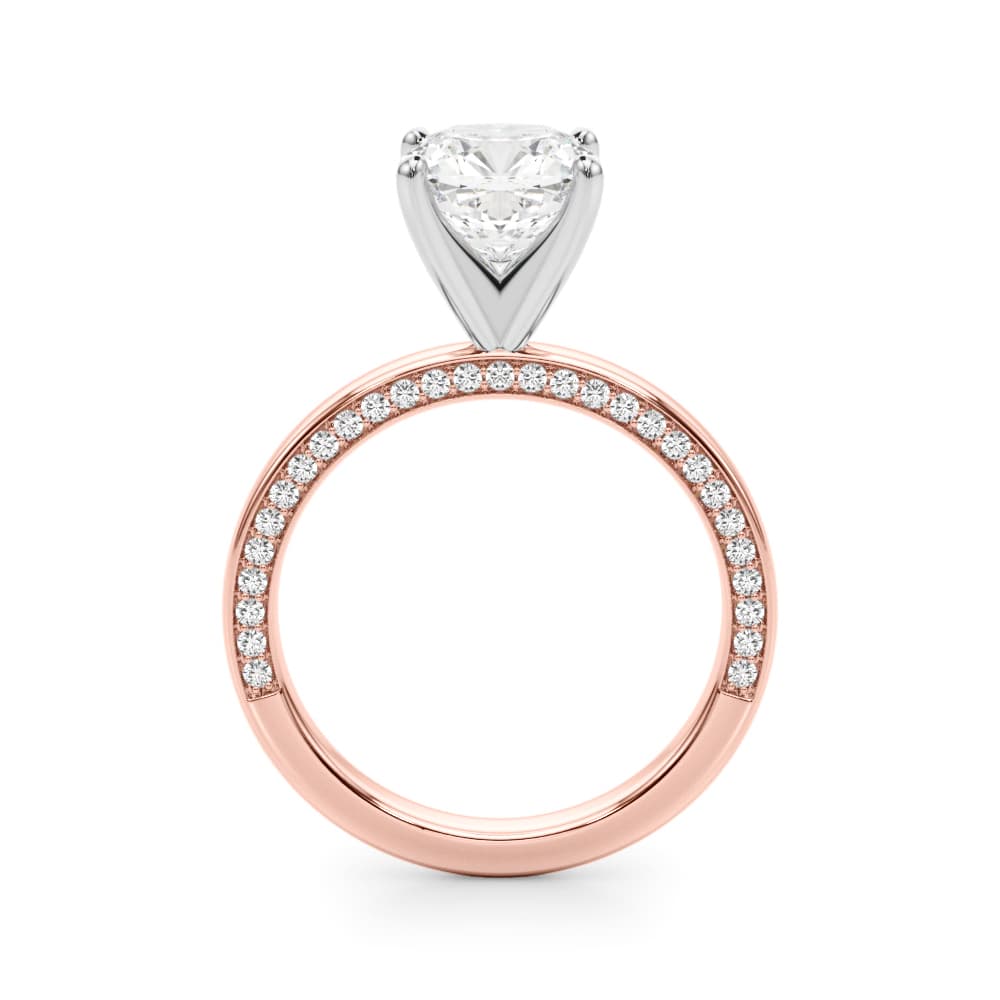 Contemporary Engagement Ring, style 51304, Side view in rose gold