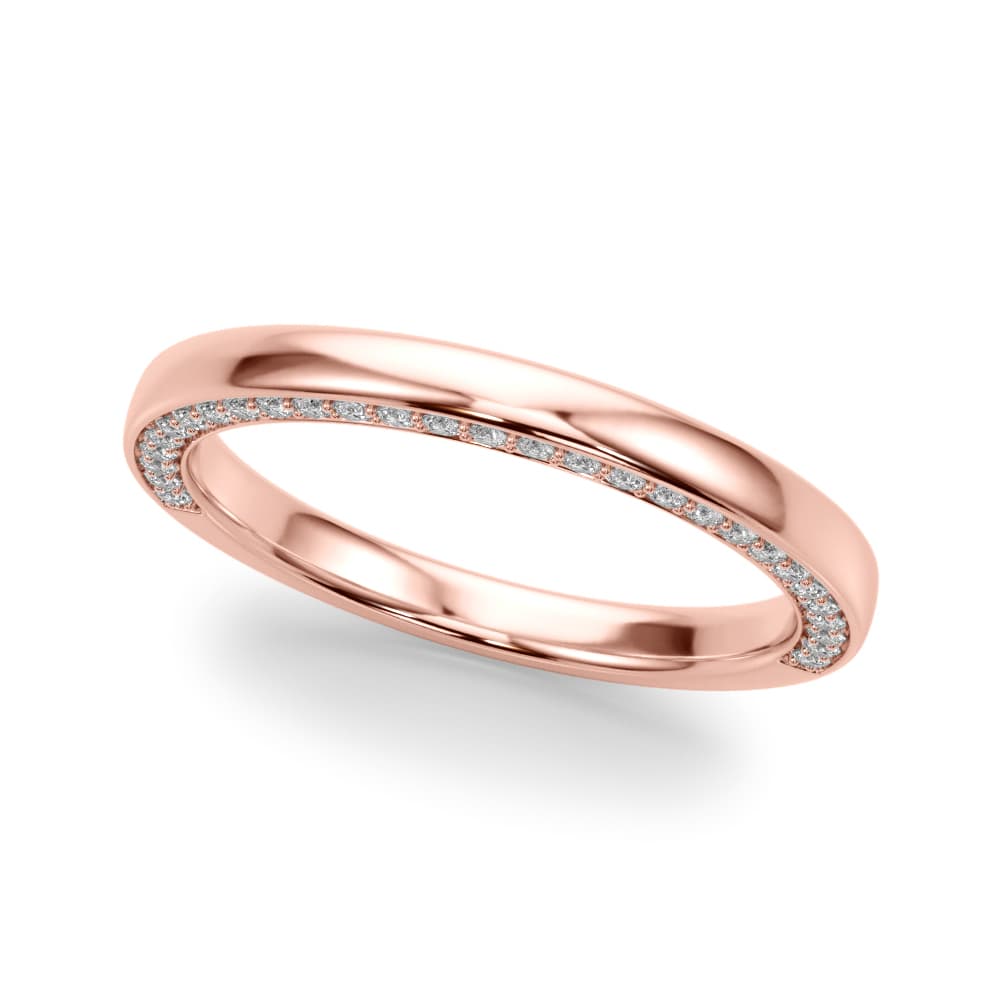 Diamond Accented Wedding Band (1/3 ct. tw.), Front view in rose gold