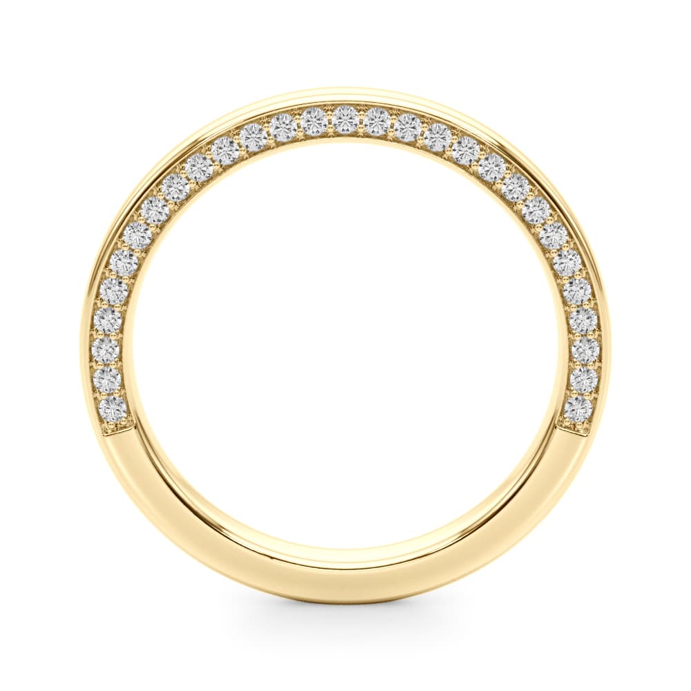 Diamond Accented Wedding Band (1/3 ct. tw.), Side view in yellow gold