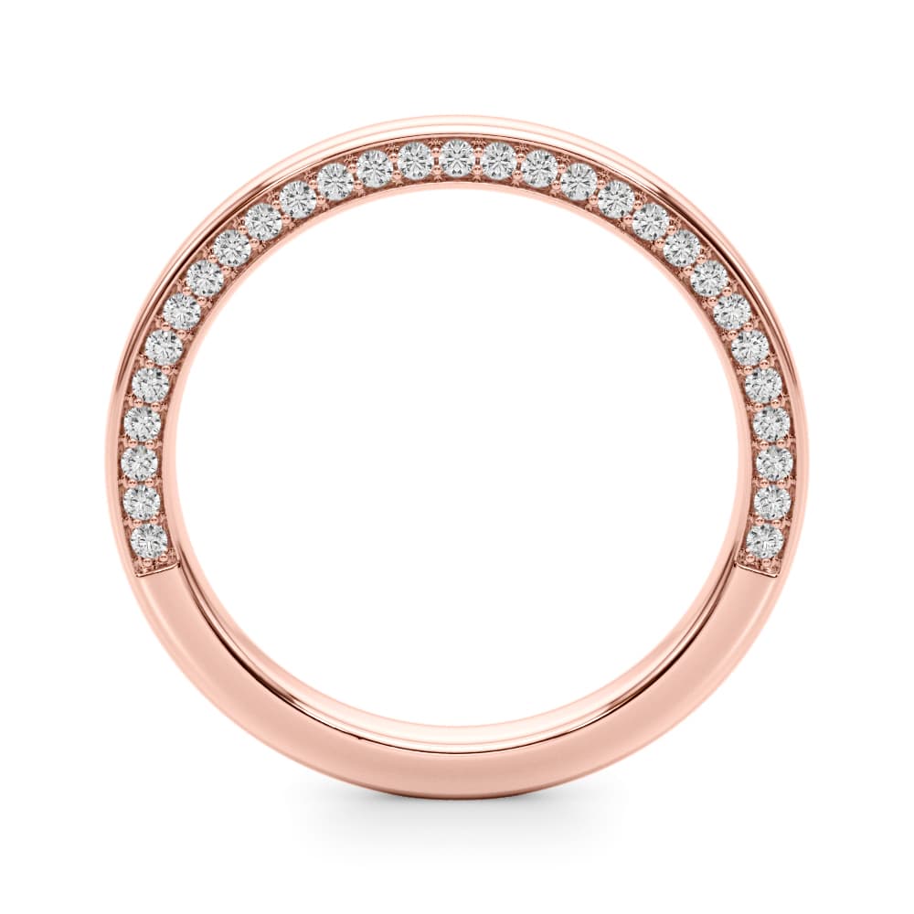 Diamond Accented Wedding Band (1/3 ct. tw.), Side view in rose gold