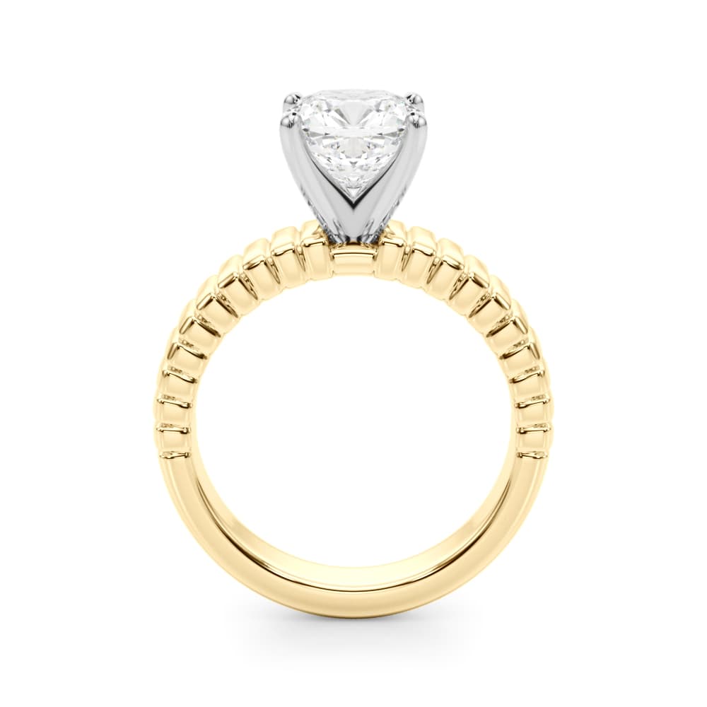 Textured Solitaire Engagement Ring, style 51305, Side view in yellow gold