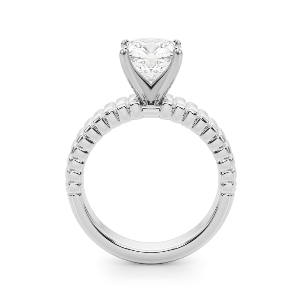 Textured Solitaire Engagement Ring, style 51305, Side view in white gold or platinum