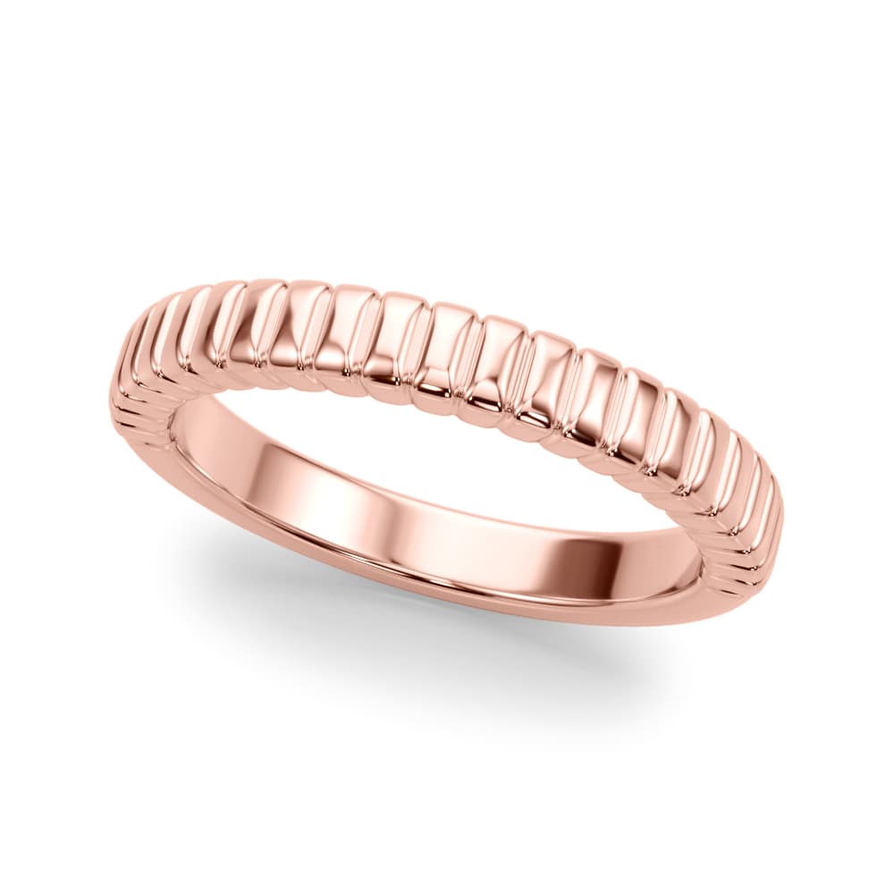 Textured Wedding Band, Front view in rose gold