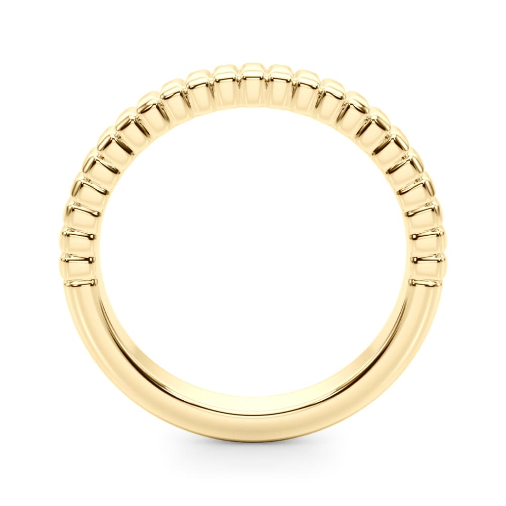 Textured Wedding Band, Side view in yellow gold