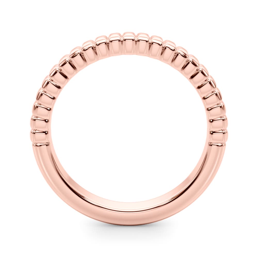 Textured Wedding Band, Side view in rose gold