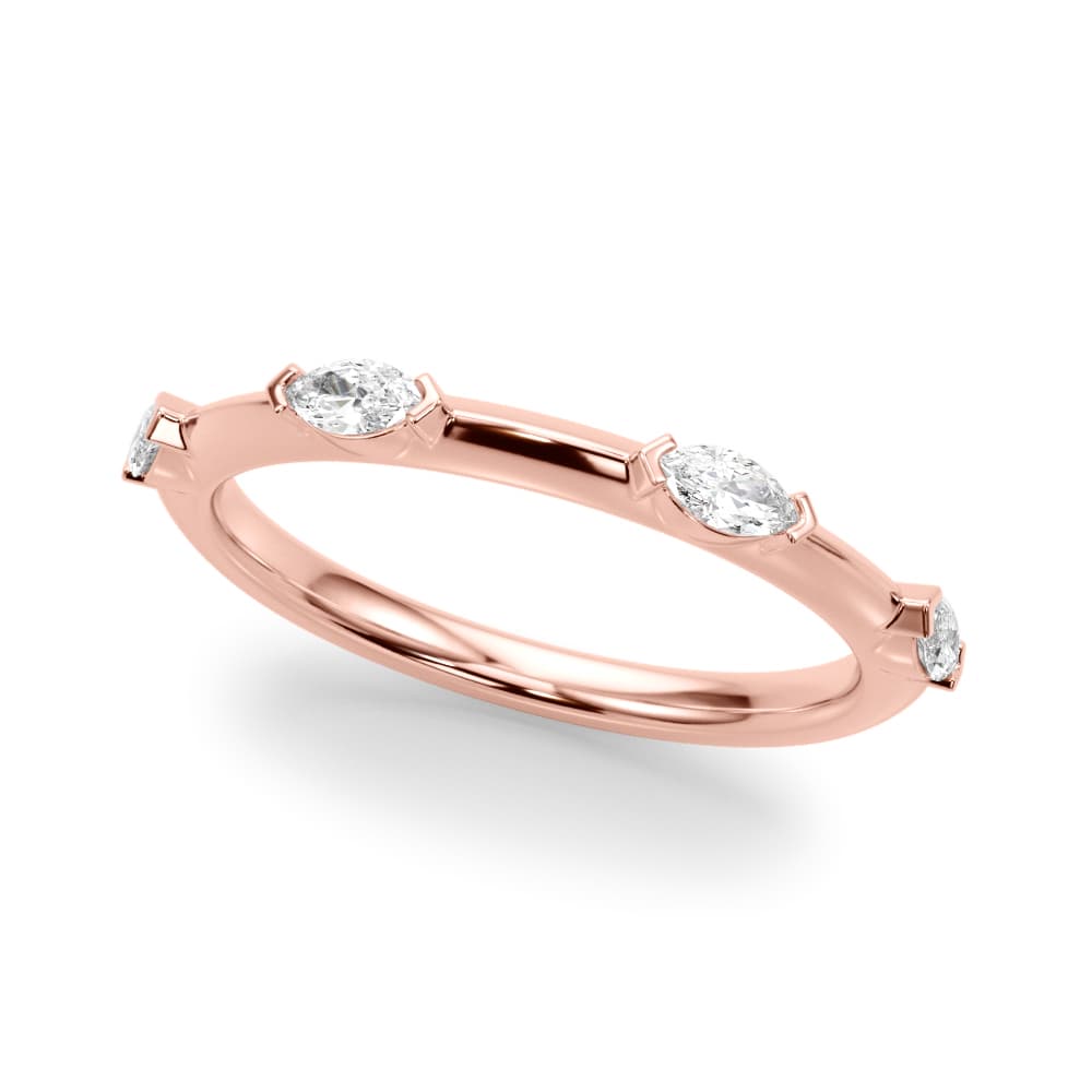 Marquise Wedding Band (0.28 ct. tw.), Front view in rose gold