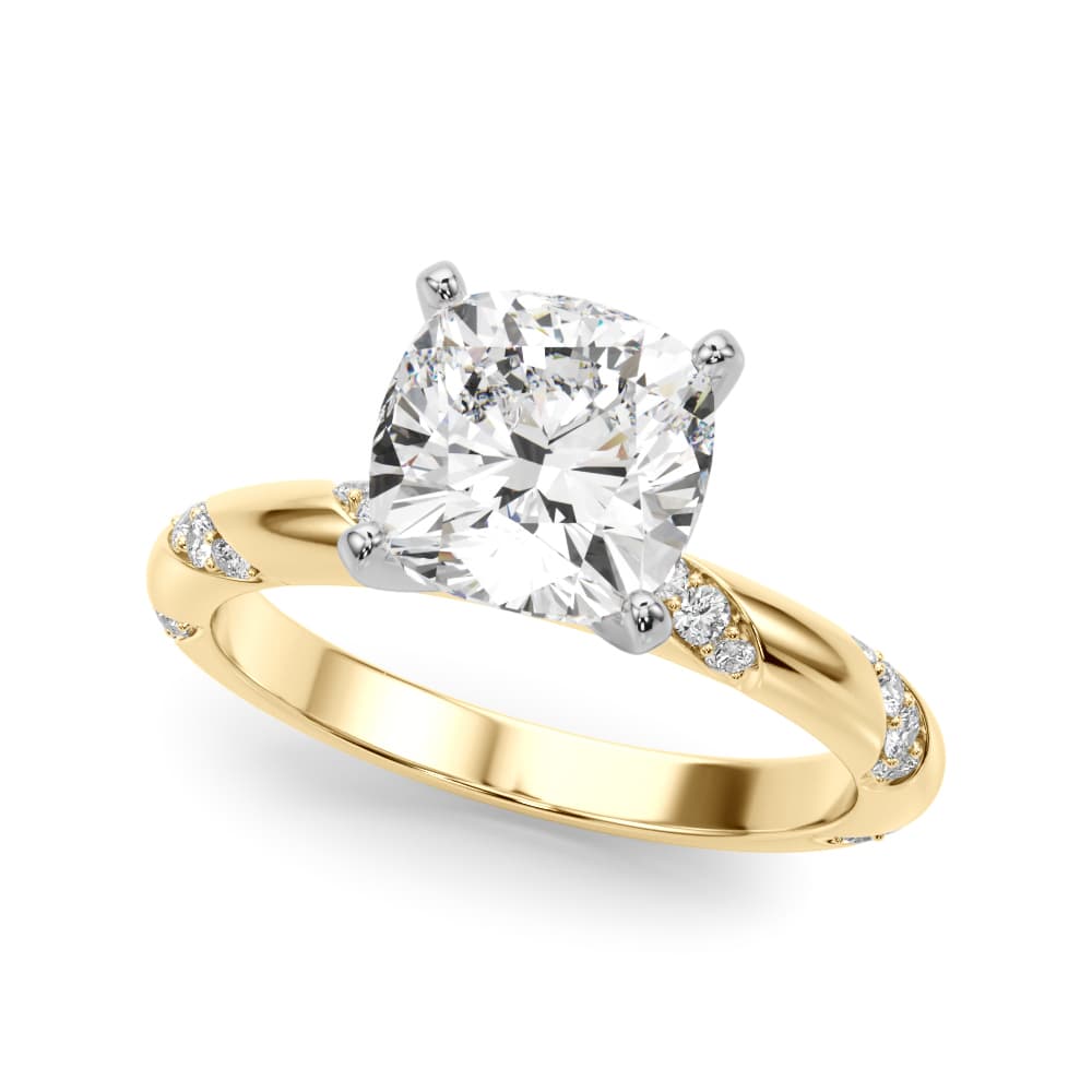Contemporary Engagement Ring, style 51307, Front view in yellow gold