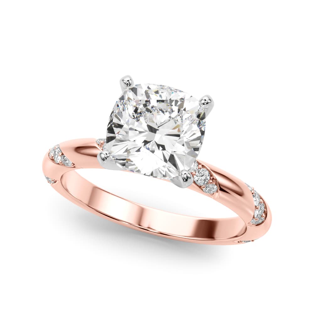 Contemporary Engagement Ring, style 51307, Front view in rose gold
