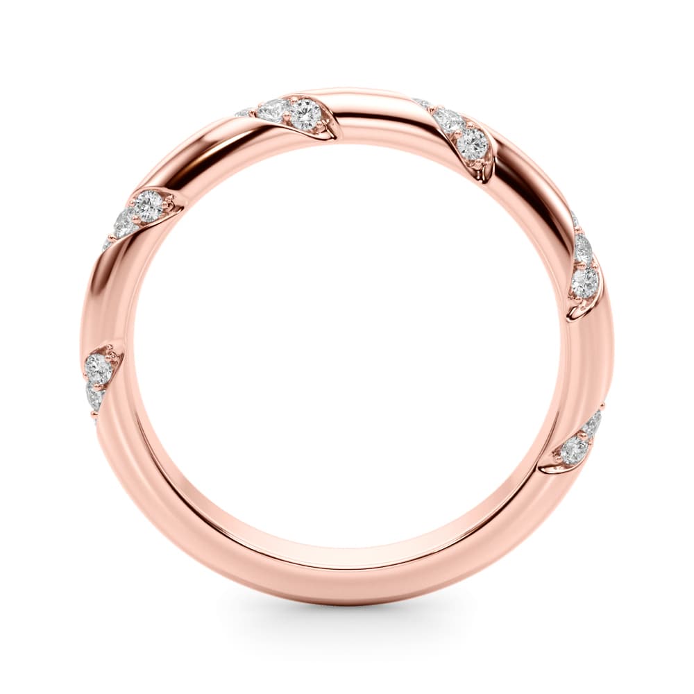 Diamond Accented Wedding Band (0.18 ct. tw.), Side view in rose gold