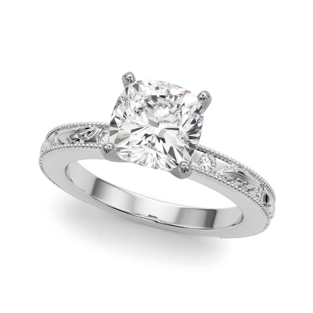 Vintage Inspired Engagement Ring — style 51308 in 10k White Gold