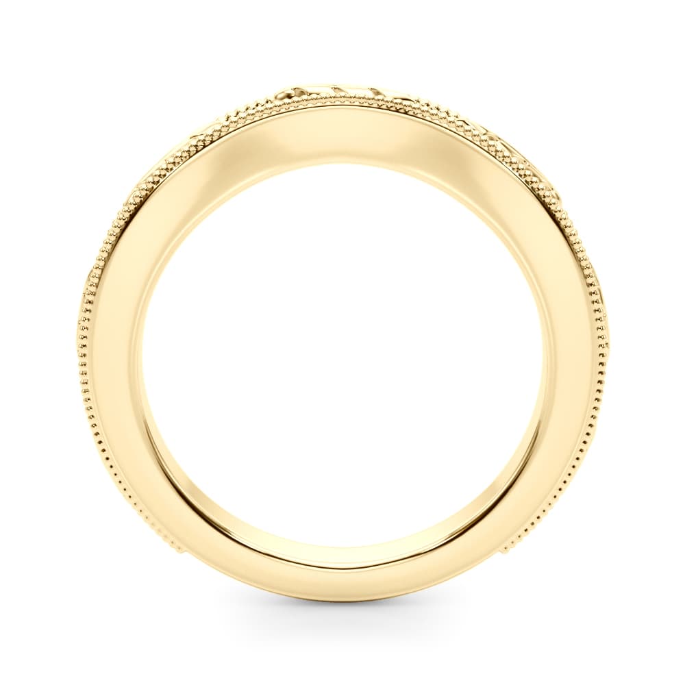 Vintage Inspired Wedding Band (0.16 ct. tw.), Side view in yellow gold