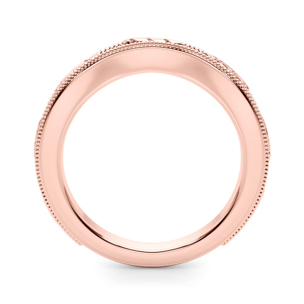 Vintage Inspired Wedding Band (0.16 ct. tw.), Side view in rose gold