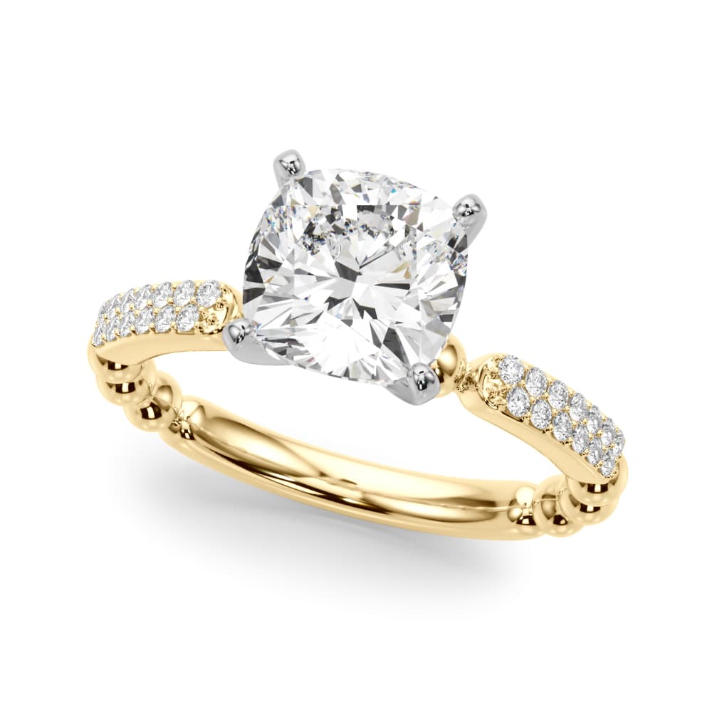 Contemporary Engagement Ring, style 51310, Front view in yellow gold