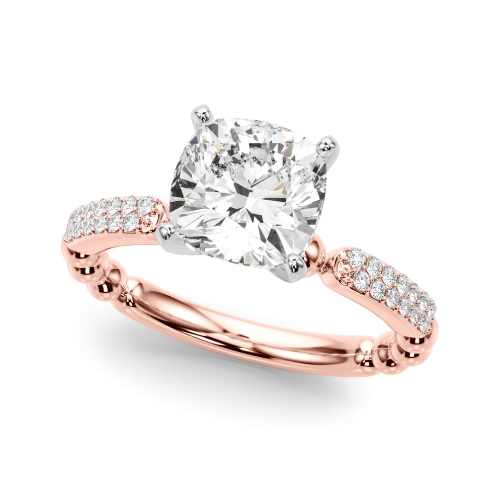 Contemporary Engagement Ring, style 51310, Front view in rose gold