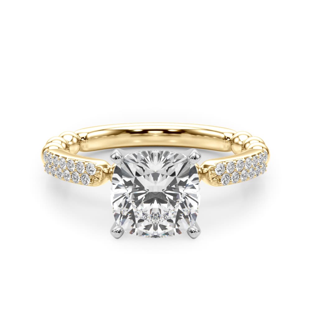 Contemporary Engagement Ring, style 51310, Angle view in yellow gold