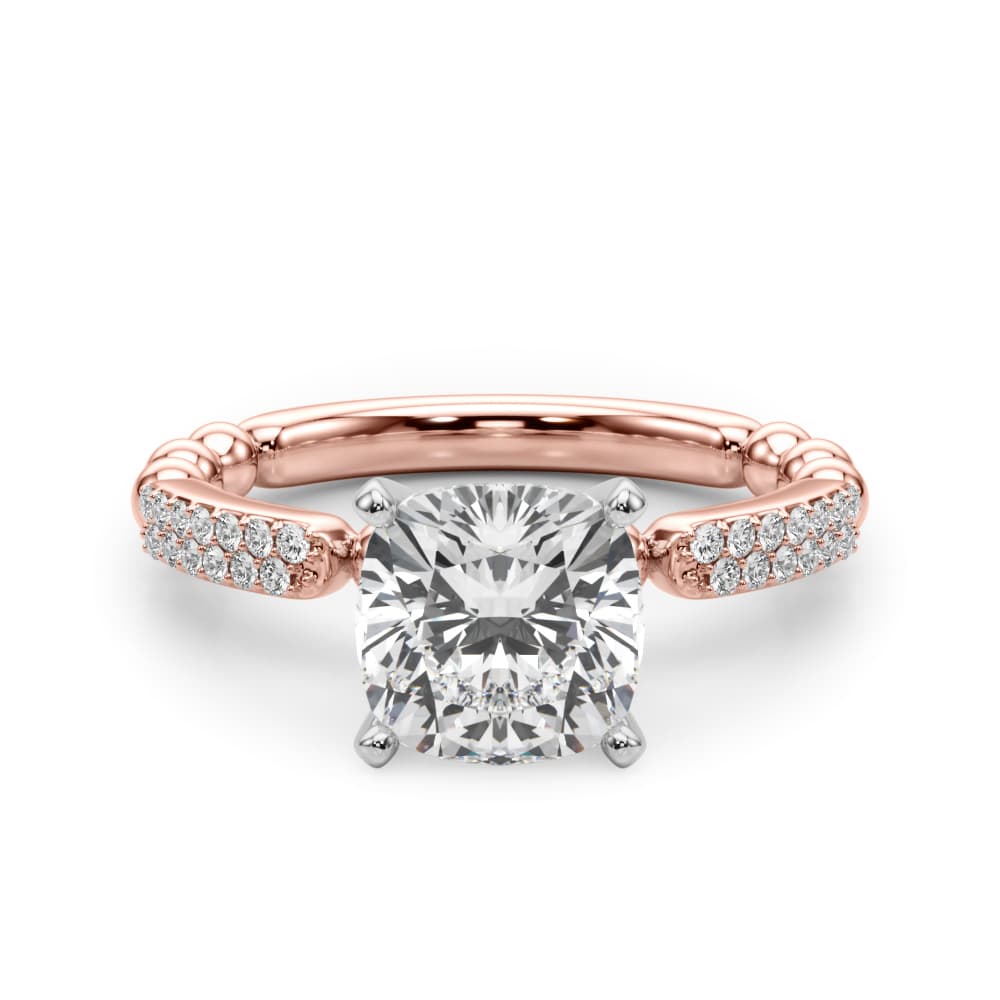 Contemporary Engagement Ring, style 51310, Angle view in rose gold
