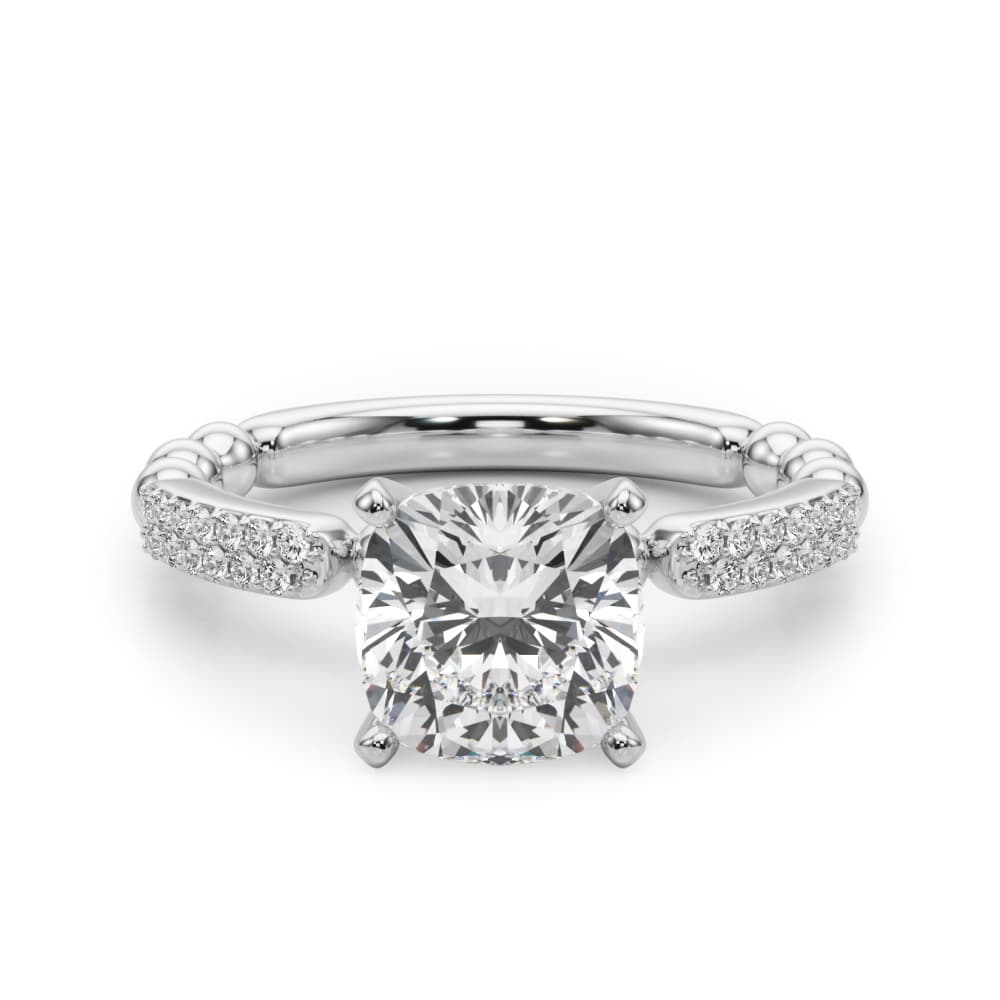 Contemporary Engagement Ring, style 51310, Angle view in white gold or platinum
