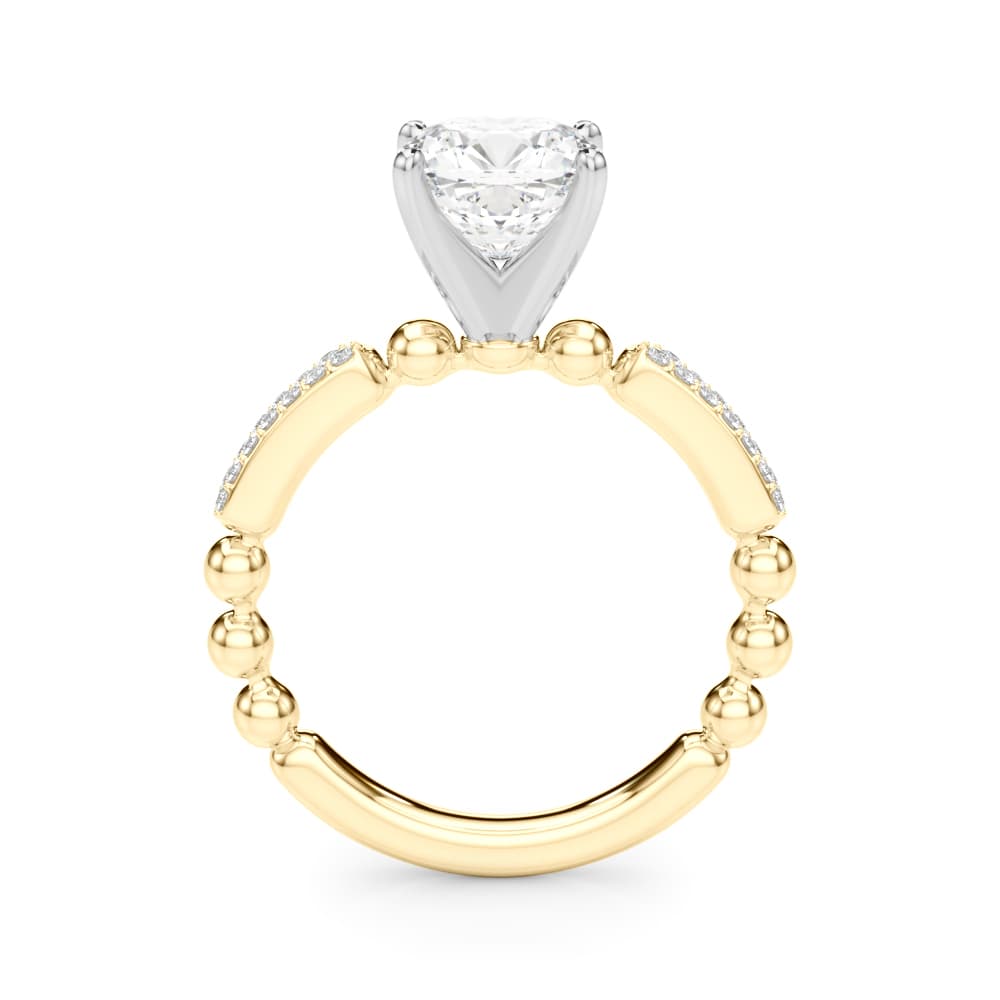 Contemporary Engagement Ring, style 51310, Side view in yellow gold