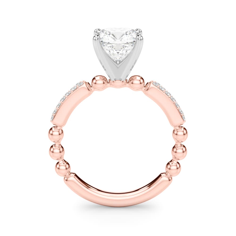 Contemporary Engagement Ring, style 51310, Side view in rose gold