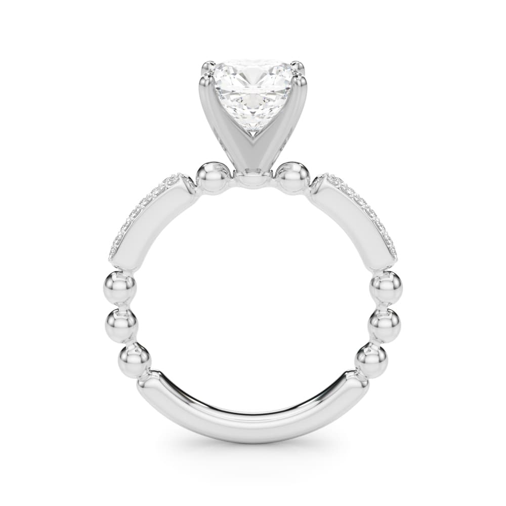 Contemporary Engagement Ring, style 51310, Side view in white gold or platinum