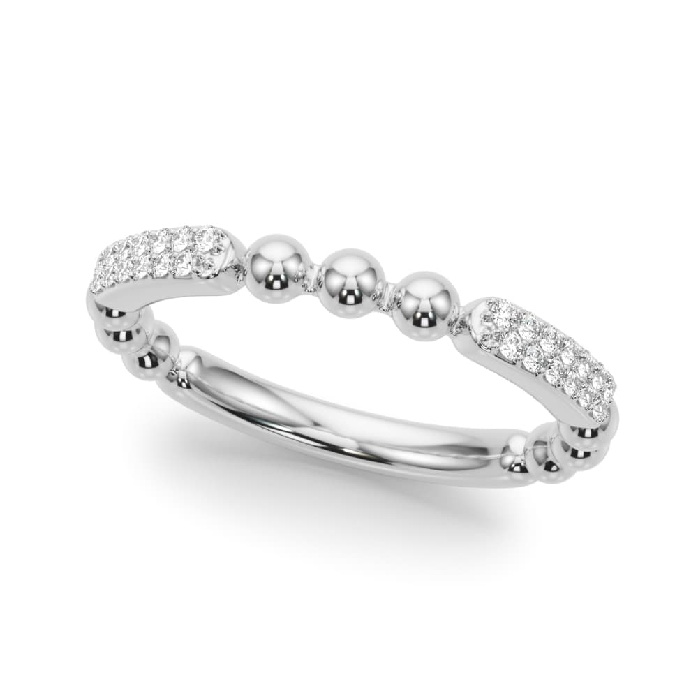 Beaded Diamond Wedding Band — View 1