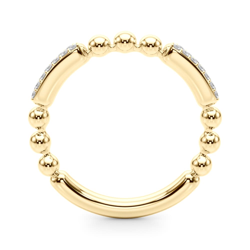 Beaded Diamond Wedding Band (1/8 ct. tw.), Side view in yellow gold