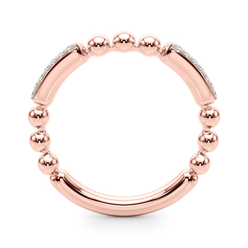 Beaded Diamond Wedding Band (1/8 ct. tw.), Side view in rose gold