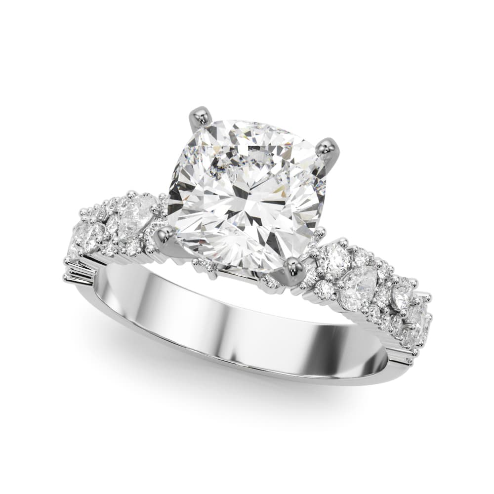 Mixed Shape Engagement Ring — style 51311 in 10k White Gold