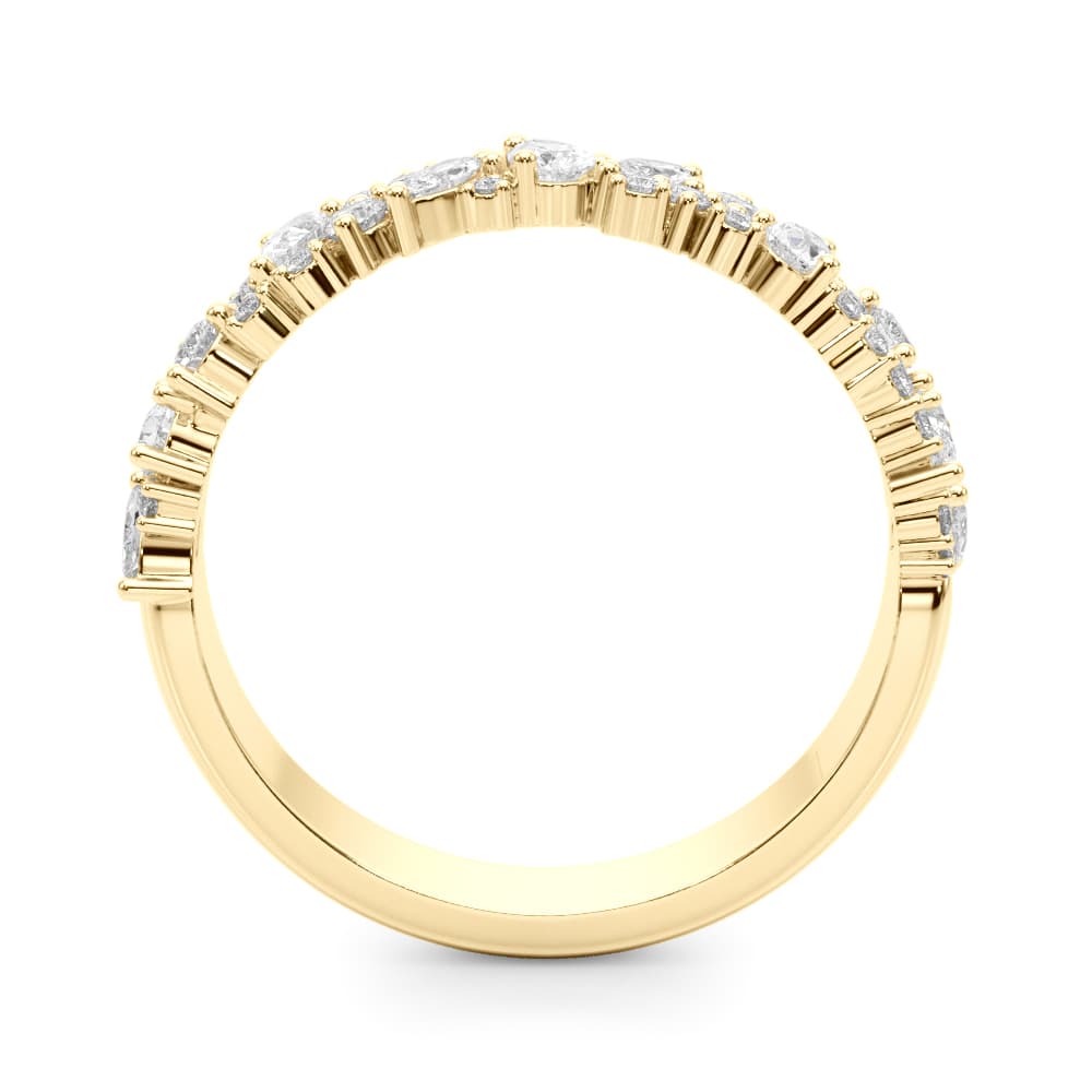 Mixed Shape Wedding Band (0.72 ct. tw.), Side view in yellow gold