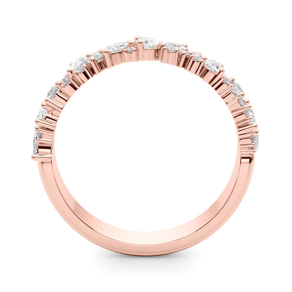 Mixed Shape Wedding Band (0.72 ct. tw.), Side view in rose gold