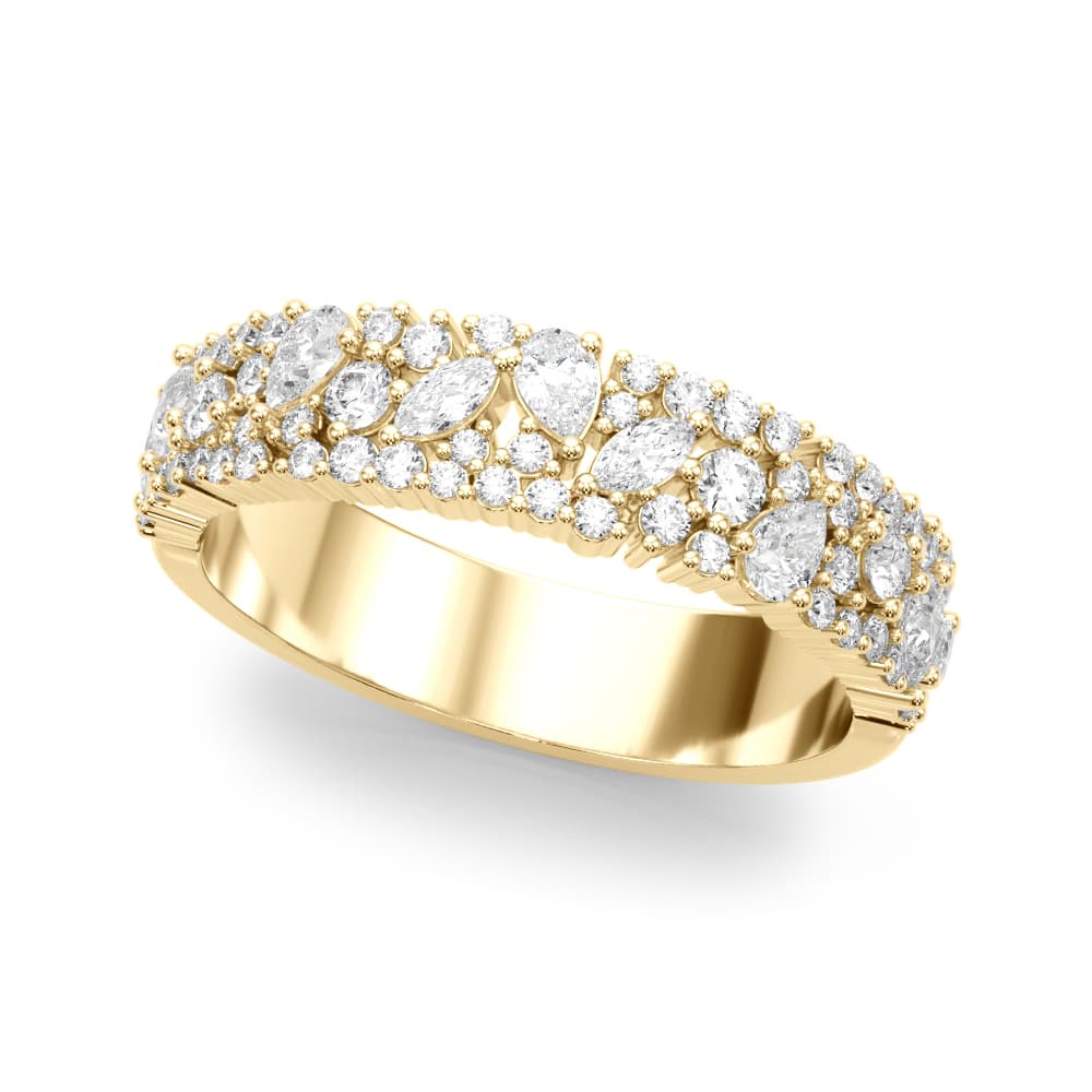 Mixed Shape Wedding Band (7/8 ct. tw.), Front view in yellow gold
