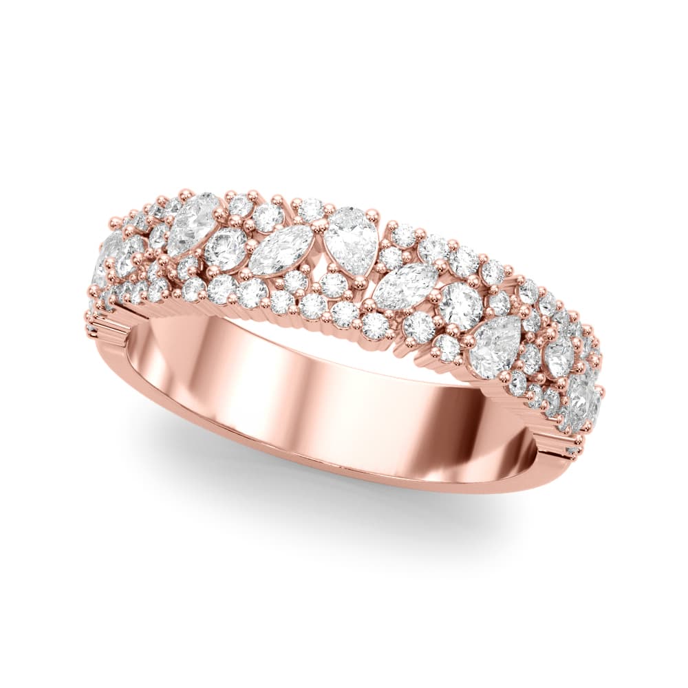 Mixed Shape Wedding Band (7/8 ct. tw.), Front view in rose gold