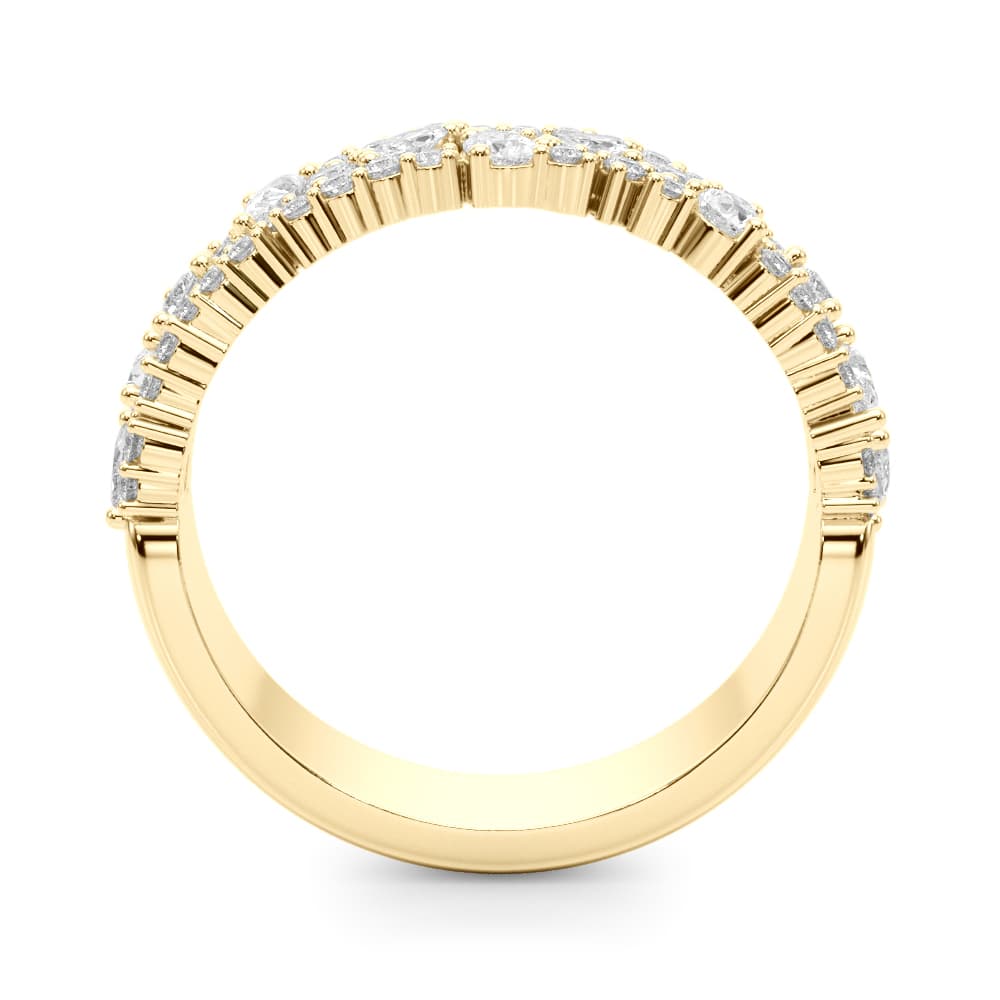 Mixed Shape Wedding Band (7/8 ct. tw.), Side view in yellow gold