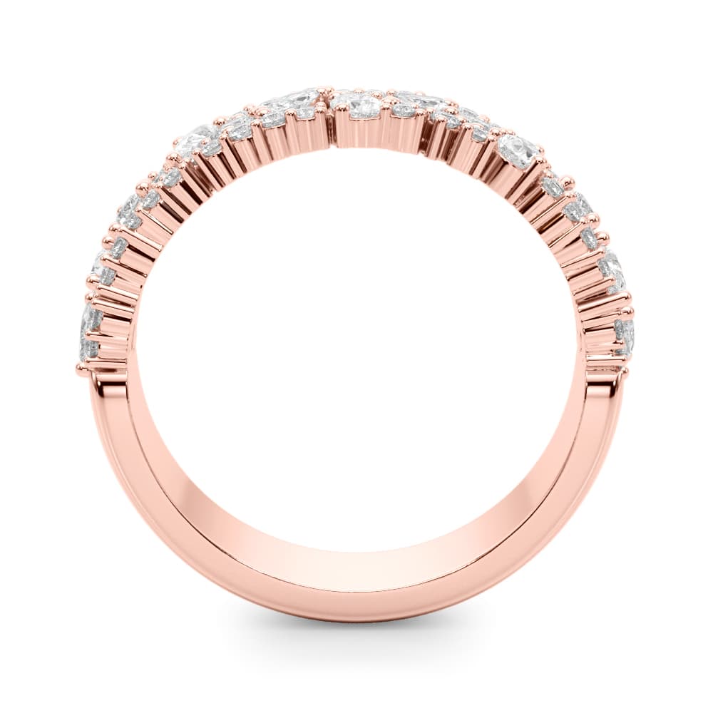 Mixed Shape Wedding Band (7/8 ct. tw.), Side view in rose gold