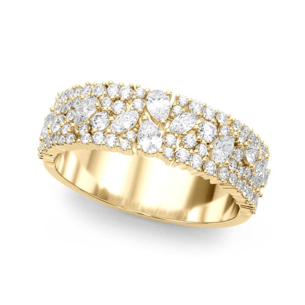 Mixed Shape Wedding Band (1.06 ct. tw.), Front view in yellow gold