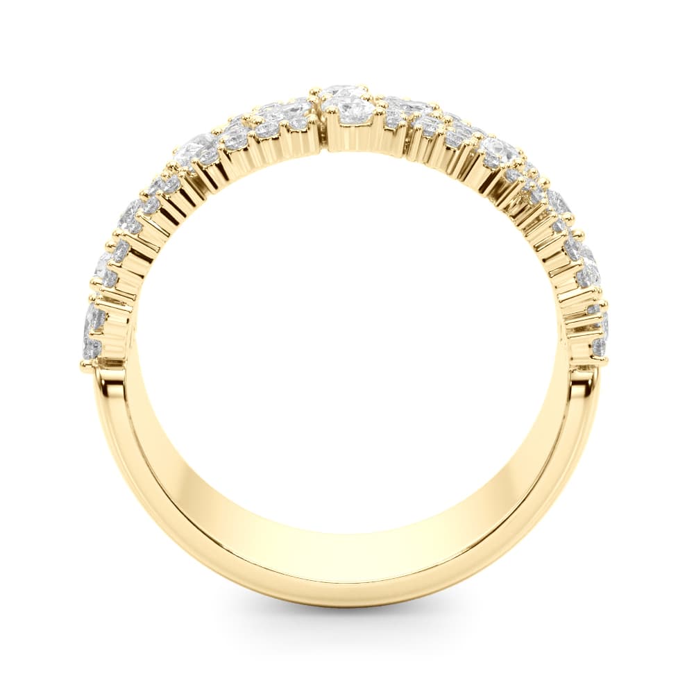 Mixed Shape Wedding Band (1.06 ct. tw.), Side view in yellow gold