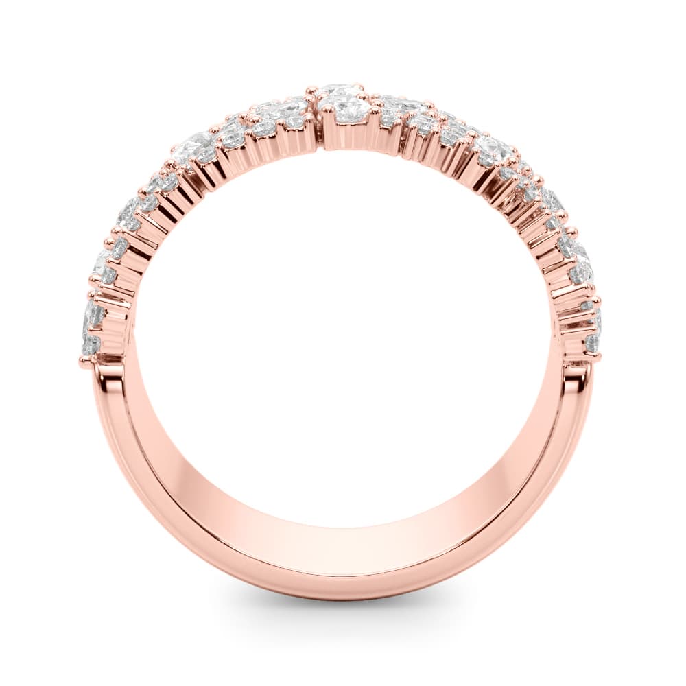 Mixed Shape Wedding Band (1.06 ct. tw.), Side view in rose gold