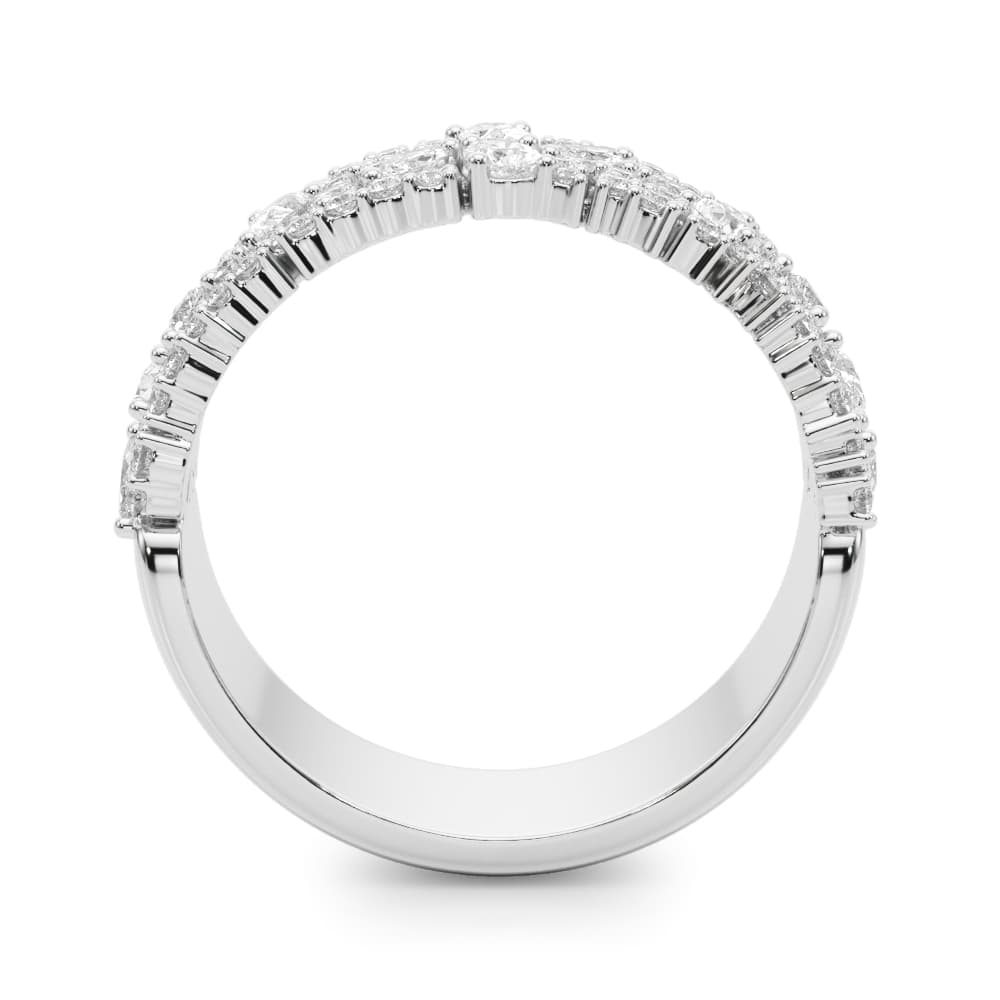Mixed Shape Wedding Band (1.06 ct. tw.), Side view in white gold or platinum