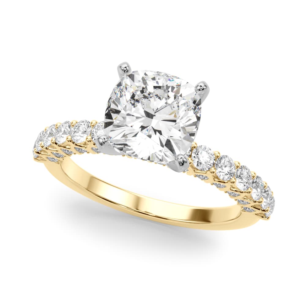 Contemporary Engagement Ring, style 51312, Front view in yellow gold