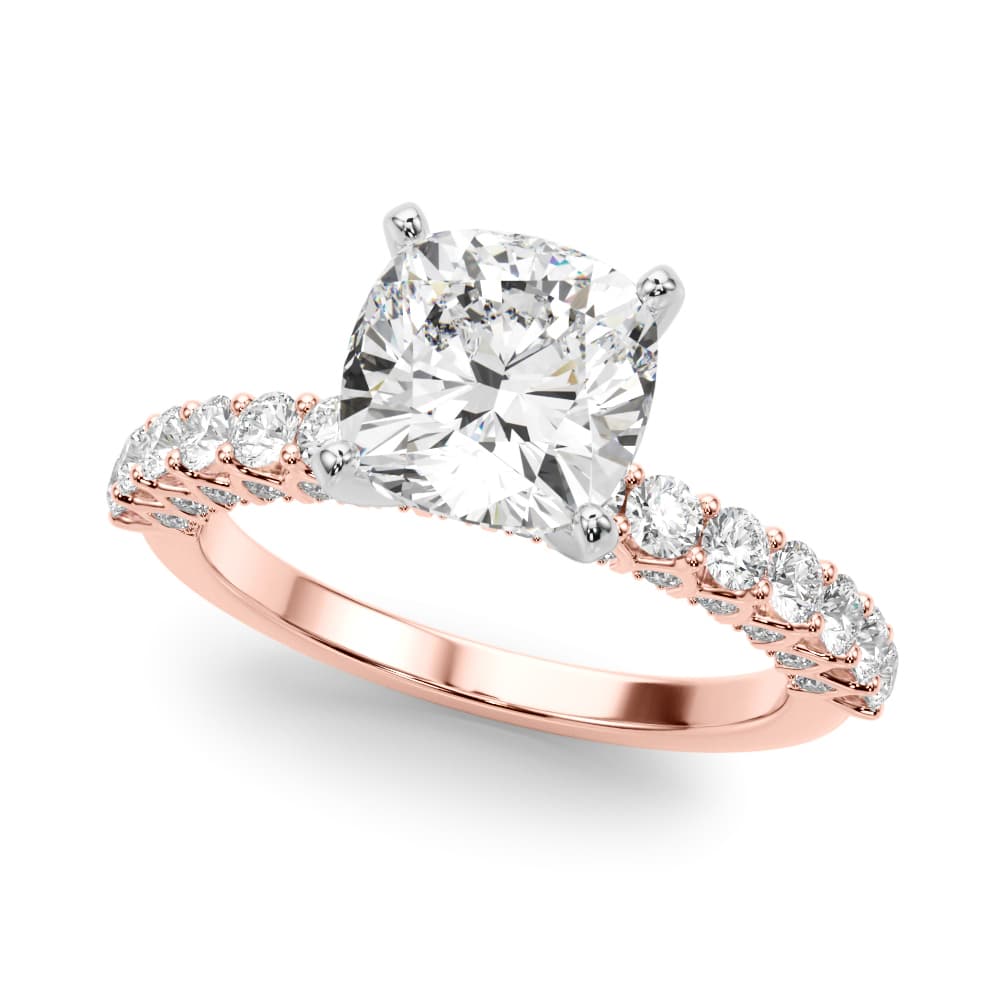 Contemporary Engagement Ring, style 51312, Front view in rose gold