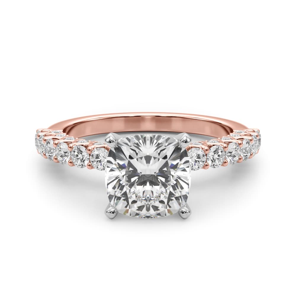 Contemporary Engagement Ring, style 51312, Angle view in rose gold