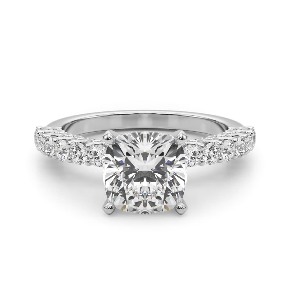 Contemporary Engagement Ring, style 51312, Angle view in white gold or platinum