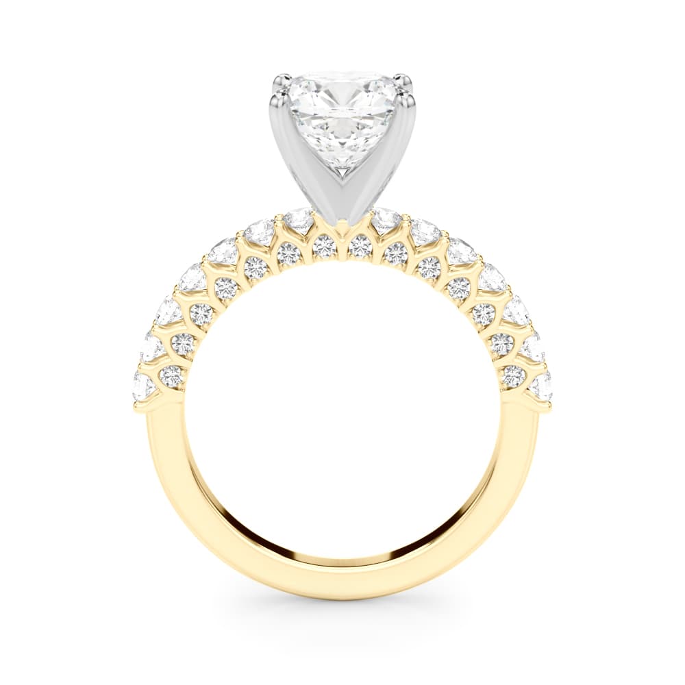 Contemporary Engagement Ring, style 51312, Side view in yellow gold