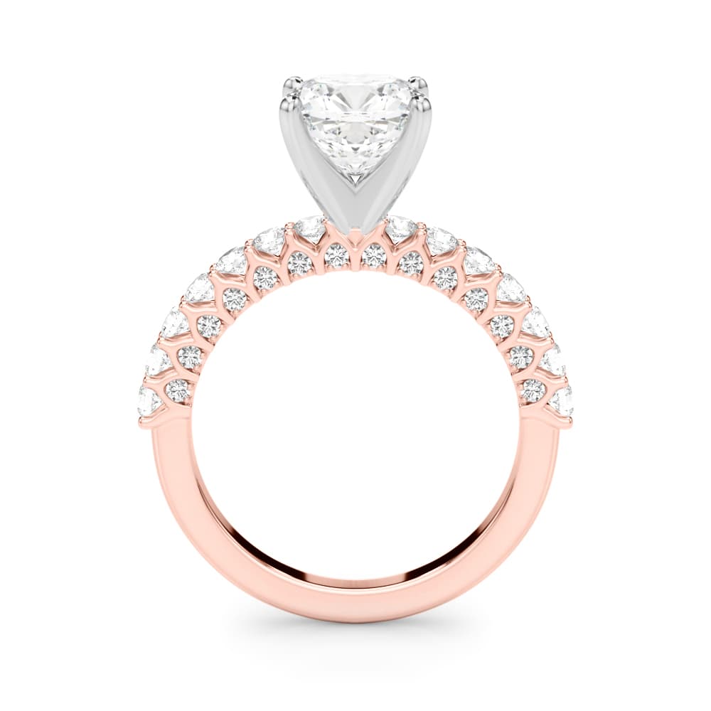 Contemporary Engagement Ring, style 51312, Side view in rose gold