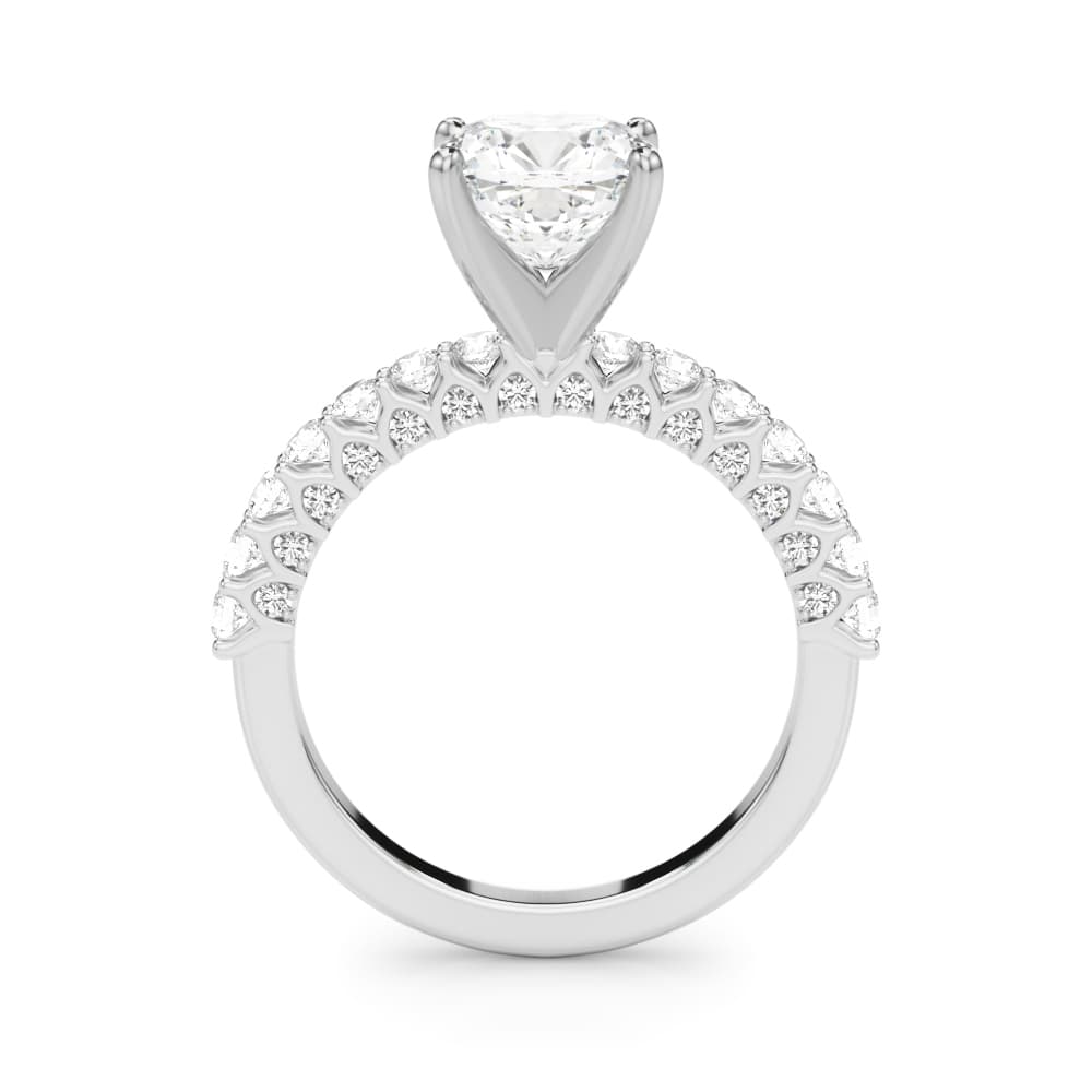 Contemporary Engagement Ring, style 51312, Side view in white gold or platinum