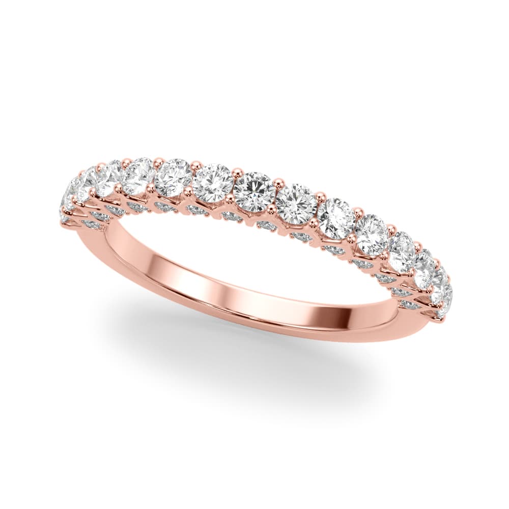Straight Diamond Wedding Band (3/4 ct. tw.), Front view in rose gold