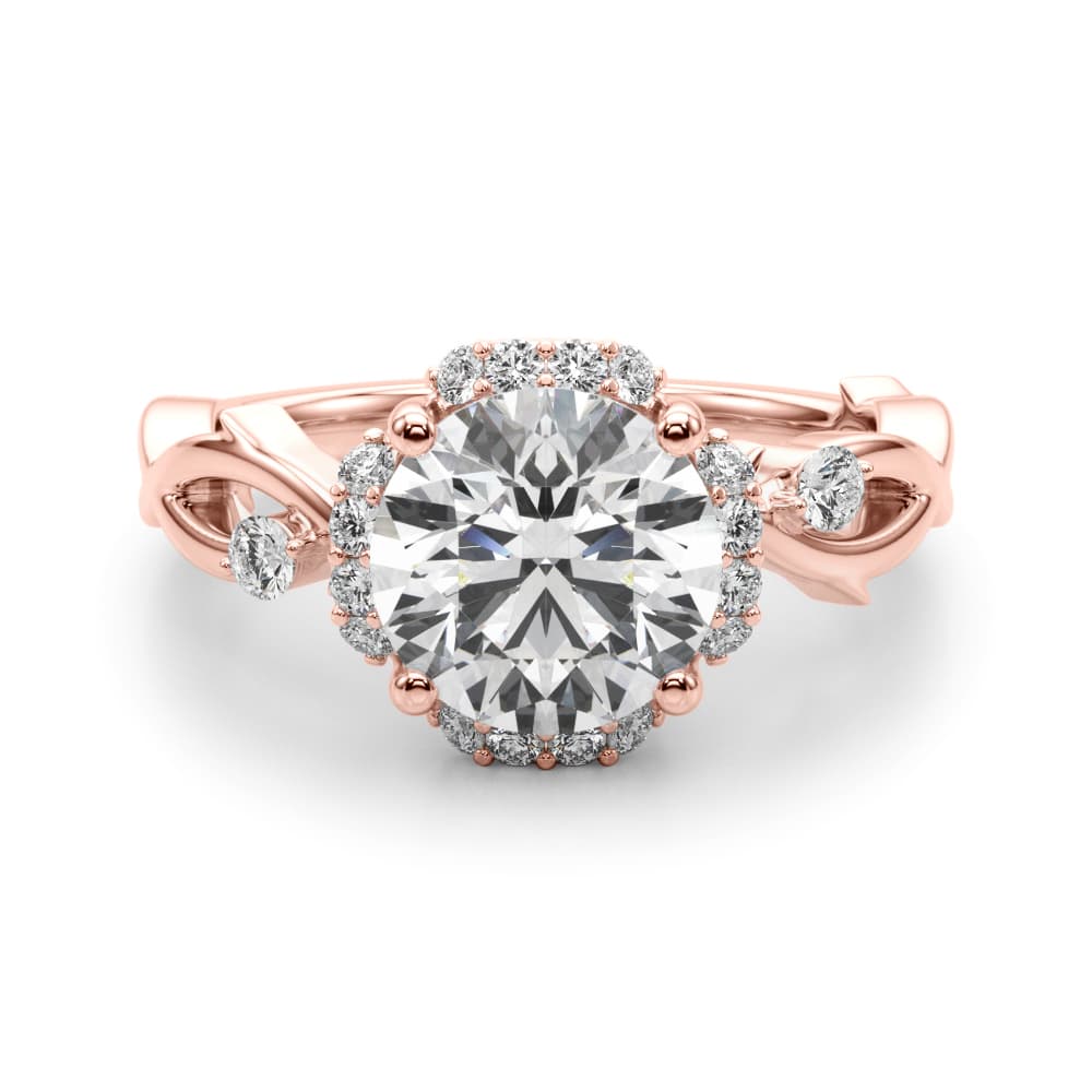 Twisted Shank Engagement Ring, style 51313, Angle view in rose gold