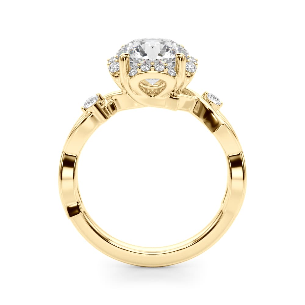 Twisted Shank Engagement Ring, style 51313, Side view in yellow gold