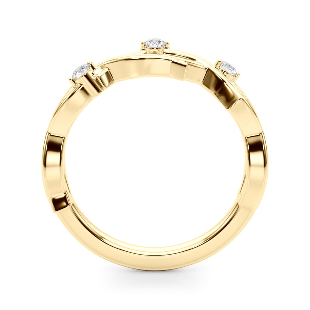 Nature Inspired Wedding Band (0.09 ct. tw.), Side view in yellow gold