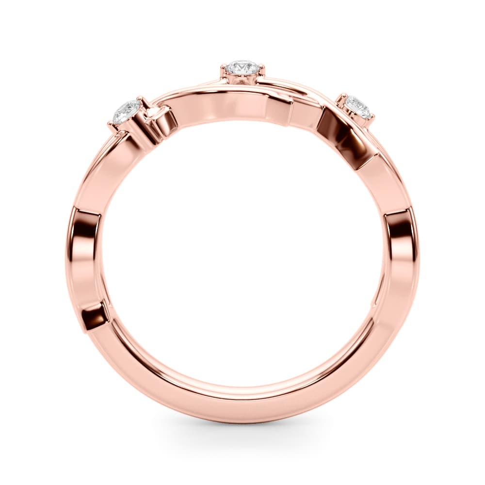 Nature Inspired Wedding Band (0.09 ct. tw.), Side view in rose gold